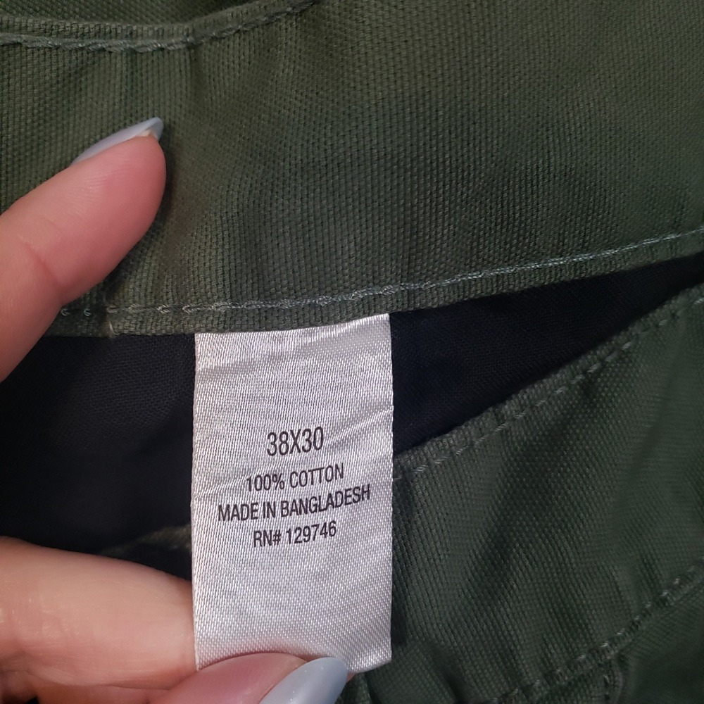 Blue Mountain Canvas‎ Work Pants Mens 38x30 Olive Green Straight Leg Cotton - Picture 3 of 9